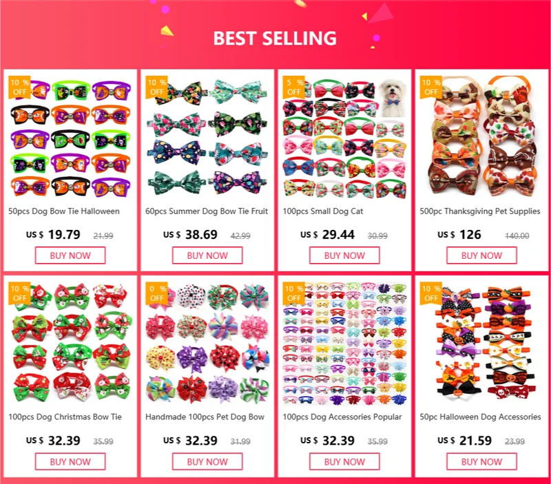 20pcs Dog Acccessories Dog Bow Tie Bulk Dog Collar Bow Dog Bowtie Small Dog Cat Pet Supplies Dog Fashion Accessoreis Bow