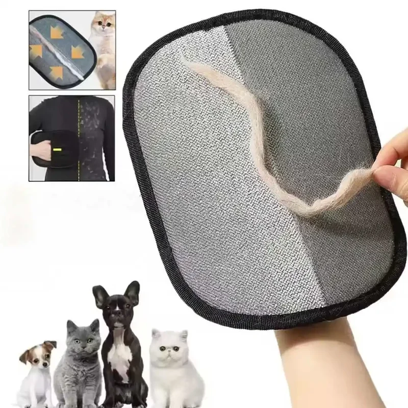 Pet Hair Removal Tool Reusable Static Removal Gloves, Double-Sided Grooming Gloves for Pets, Removes Pet Fur Hair for Carpets
