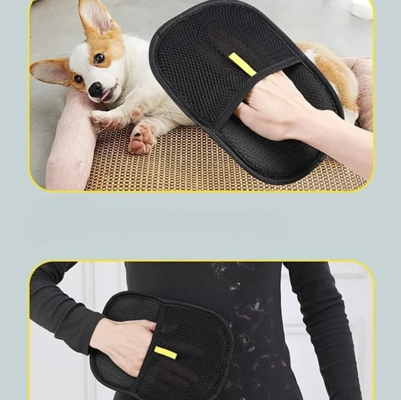 Pet Hair Removal Tool Reusable Static Removal Gloves, Double-Sided Grooming Gloves for Pets, Removes Pet Fur Hair for Carpets