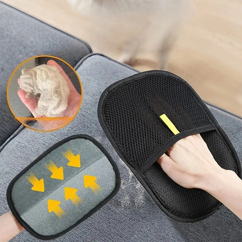 Pet Hair Removal Tool Reusable Static Removal Gloves, Double-Sided Grooming Gloves for Pets, Removes Pet Fur Hair for Carpets
