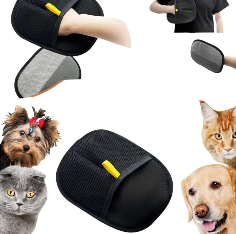 Pet Hair Removal Tool Reusable Static Removal Gloves, Double-Sided Grooming Gloves for Pets, Removes Pet Fur Hair for Carpets