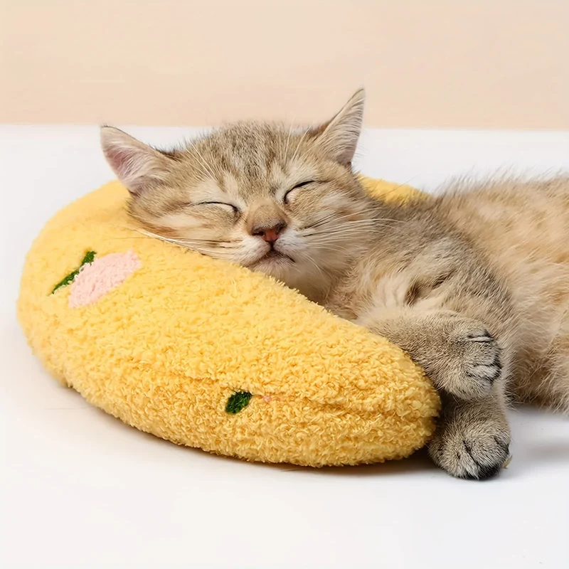 Warm Fluffy Pet Neck Pillow Comfortable U-Shaped Cushion for Cats Dogs Anxiety Relief and Deep Sleep