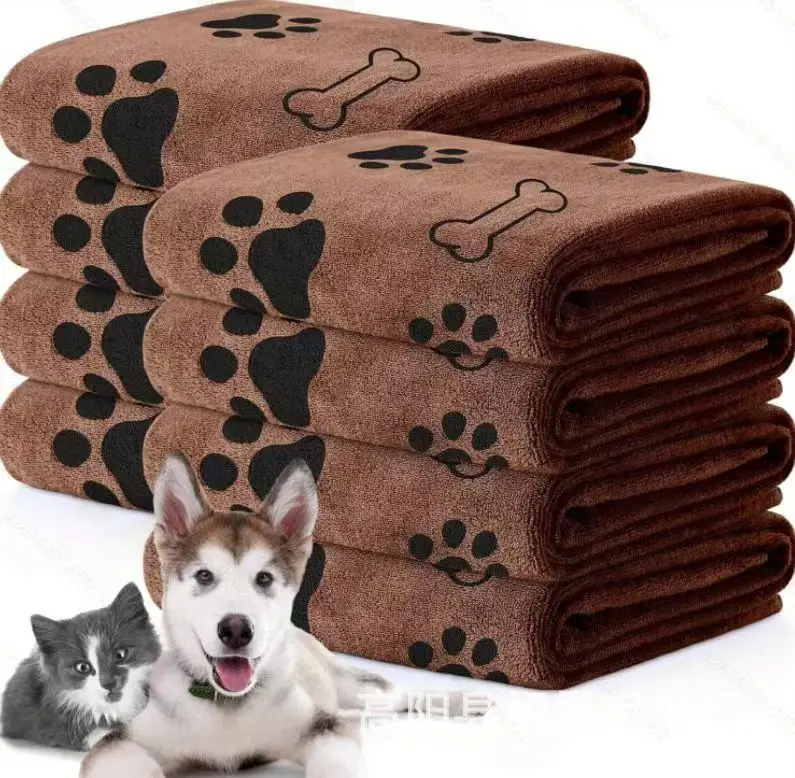 Pet Towel 60x100cm Drying Dog Cat Bath Towel Microfiber Quick-drying Dog Claw Absorbent Blue Grey Bath Towel Pet Bath Products