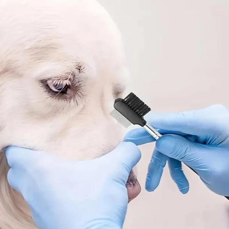 1Pc Pet Grooming Brush Pet Tear Stain Remover Brush Eye Beauty Brush for Cats and Dogs Eye Fluid Remover Brush Mj125