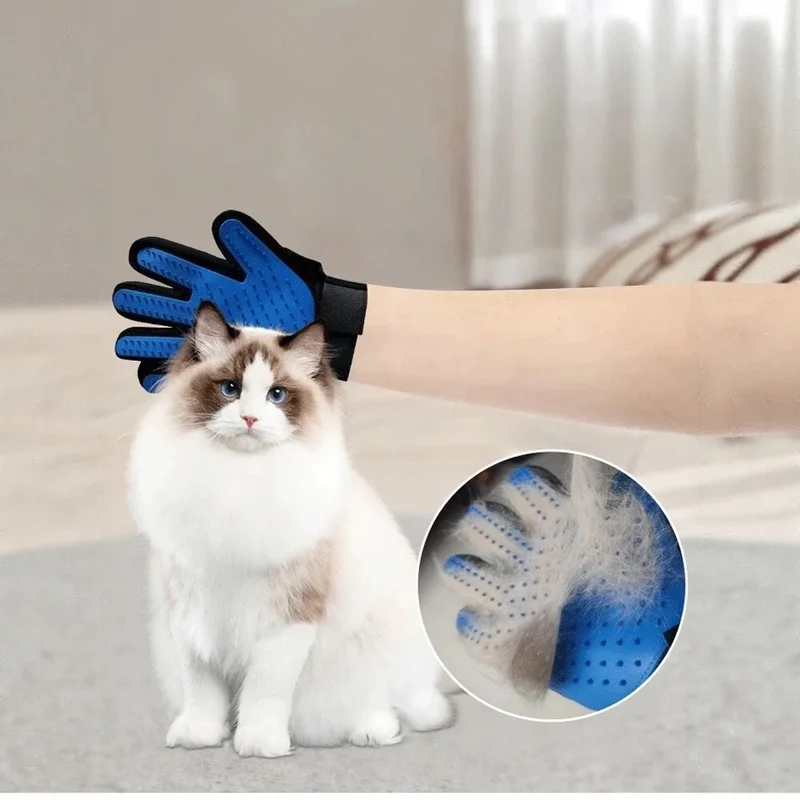 Pet Glove Cat Grooming Glove Cat Hair Deshedding Brush Gloves Dog Comb for Cats Bath Hair Remover Clean Massage Brush For Animal