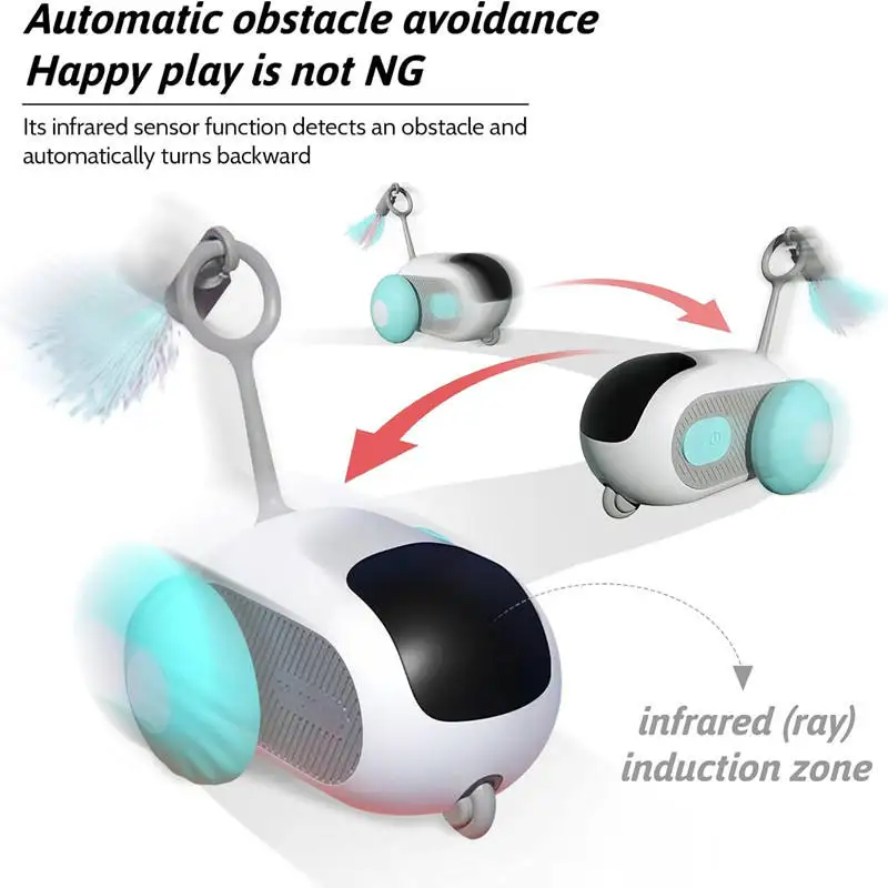 Electric Cat Toys Remote Control Sports Car Teaser Stick Self-Help Boredom Reliever Indoor Cat Interactive Smart Cat Toys