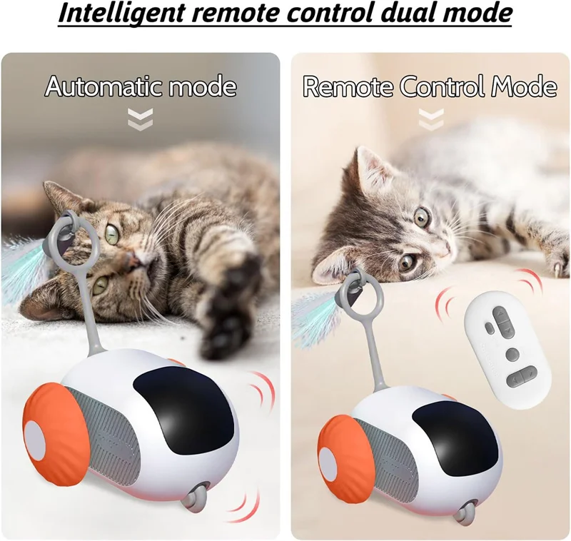 Electric Cat Toys Remote Control Sports Car Teaser Stick Self-Help Boredom Reliever Indoor Cat Interactive Smart Cat Toys