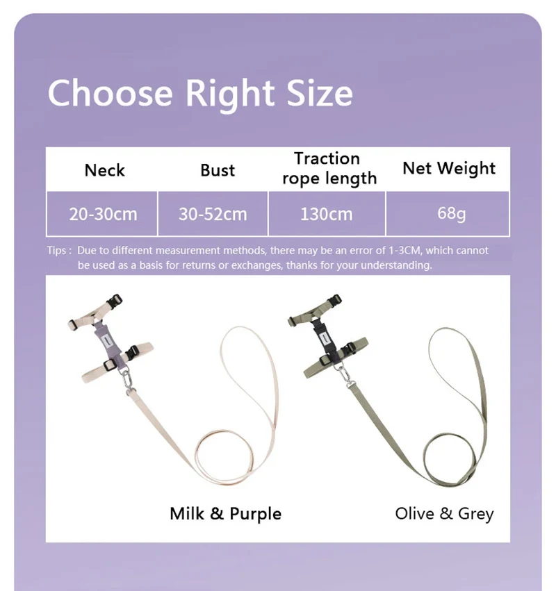 Cat Harness Leash Set Traction Rope Kitten Chest Strap Pet Outdoor Supplies for Pet Breathable Harness Leash Puppy Cat Vest
