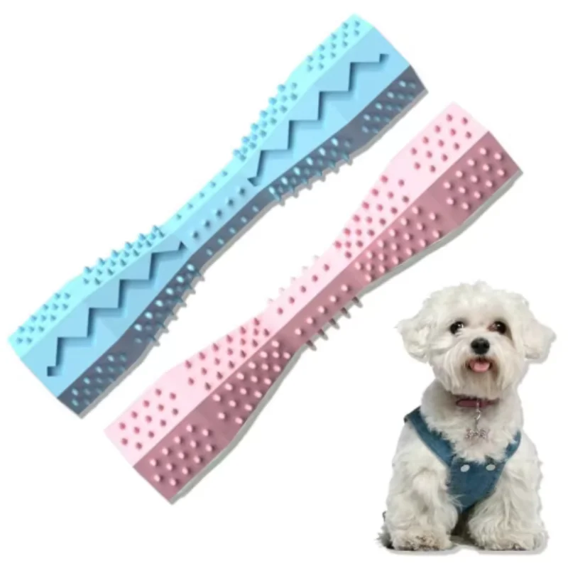 Dog Teething Toy Chew Stick Bite Resistant Fun Leak Proof Food Toy Pet Teether Cleaner Stick
