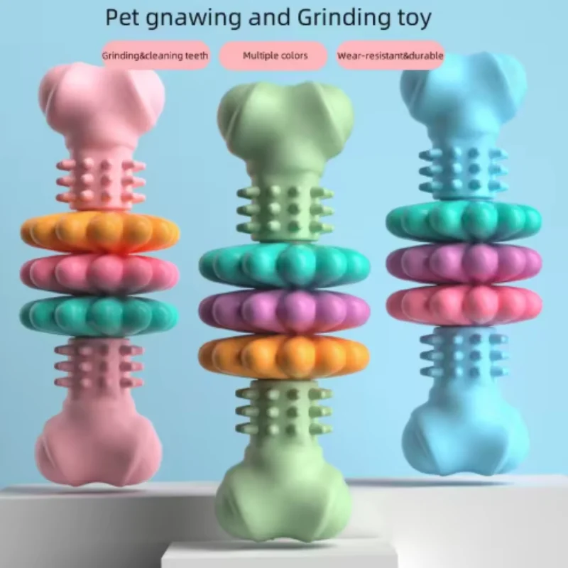 Dog Teething Toy Chew Stick Bite Resistant Fun Leak Proof Food Toy Pet Teether Cleaner Stick