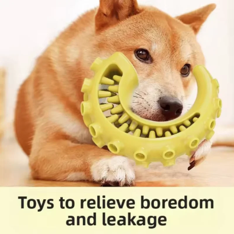 Dog Teething Toy Chew Stick Bite Resistant Fun Leak Proof Food Toy Pet Teether Cleaner Stick