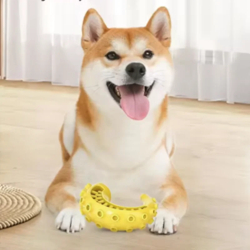 Dog Teething Toy Chew Stick Bite Resistant Fun Leak Proof Food Toy Pet Teether Cleaner Stick
