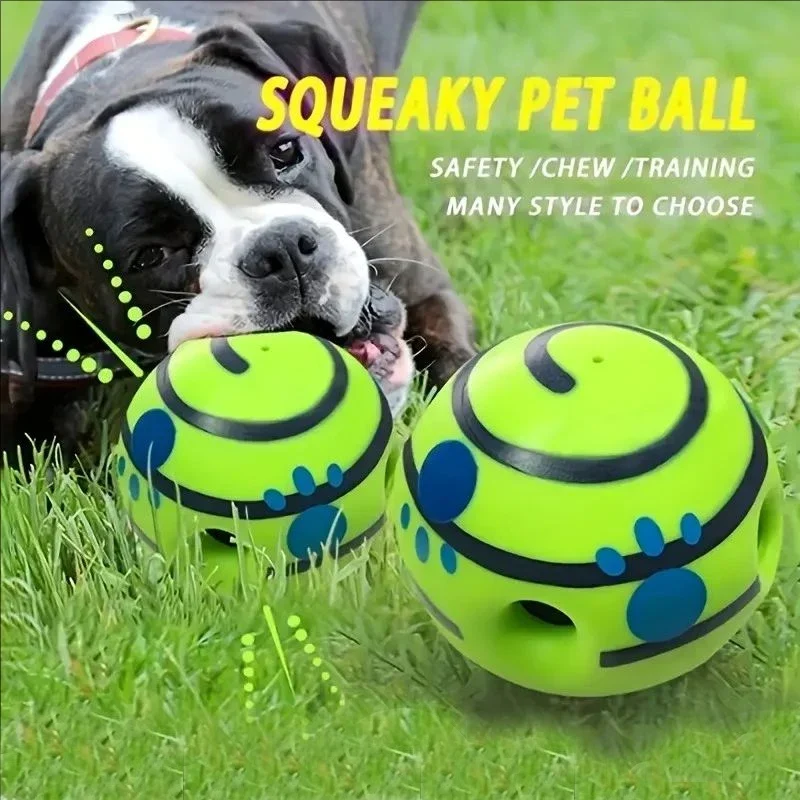 Pet Dog Toy Ball Wobble Wag Giggle Ball Interactive Dog Cat Toy Chew Toy Giggle Sounds Toy When Rolled or Shaken For Pet Dog Fun