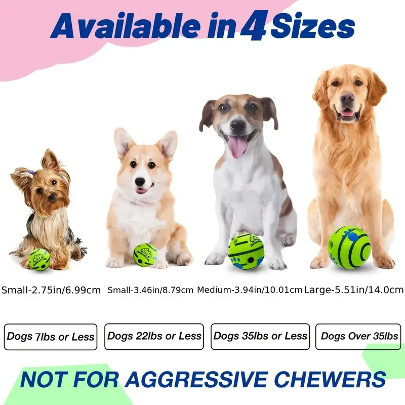 Pet Dog Toy Ball Wobble Wag Giggle Ball Interactive Dog Cat Toy Chew Toy Giggle Sounds Toy When Rolled or Shaken For Pet Dog Fun