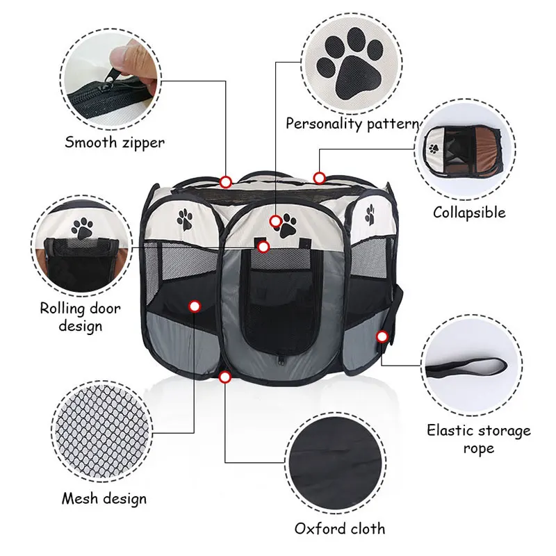 S/M/L Cat Delivery Room Detachable Summer Pet Tent Outdoor Dog Bed Folding Dog Fance Cat Nest Dog Enclosure Cage for Cats Dogs