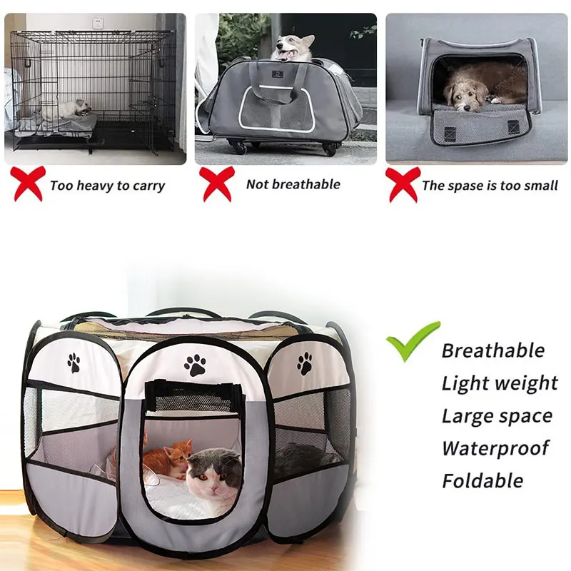 S/M/L Cat Delivery Room Detachable Summer Pet Tent Outdoor Dog Bed Folding Dog Fance Cat Nest Dog Enclosure Cage for Cats Dogs