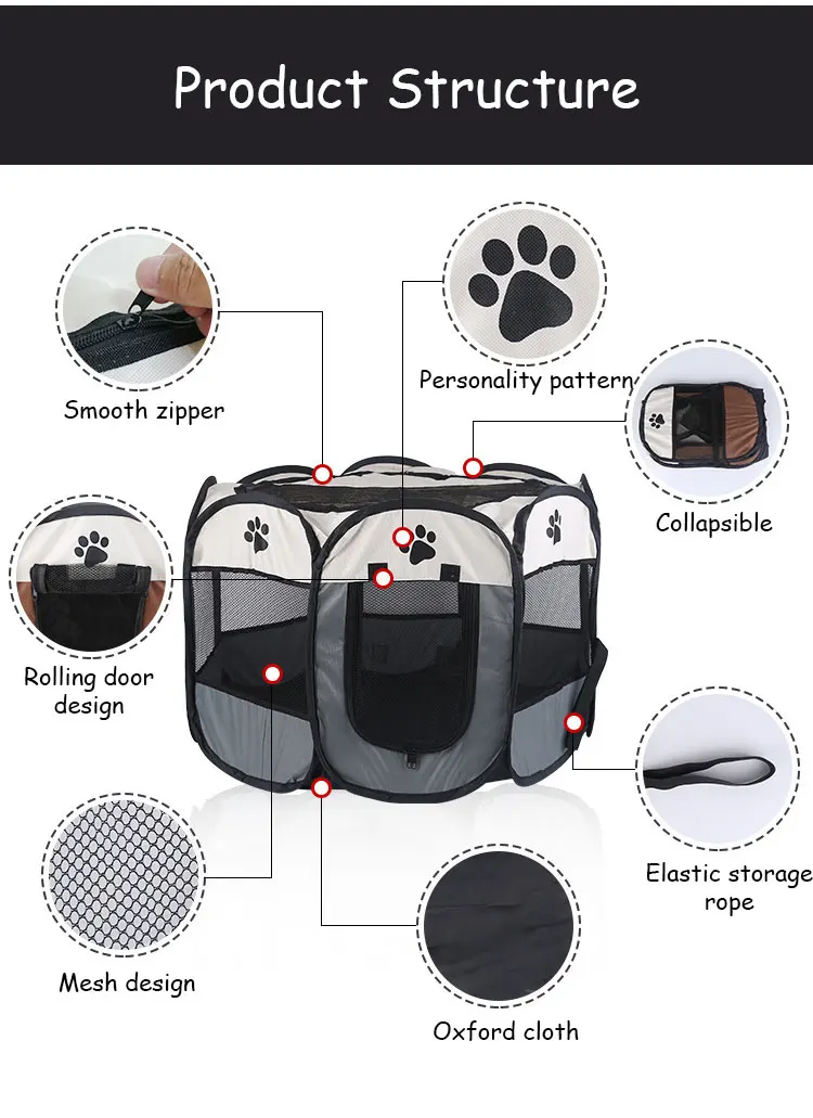S/M/L Cat Delivery Room Detachable Summer Pet Tent Outdoor Dog Bed Folding Dog Fance Cat Nest Dog Enclosure Cage for Cats Dogs