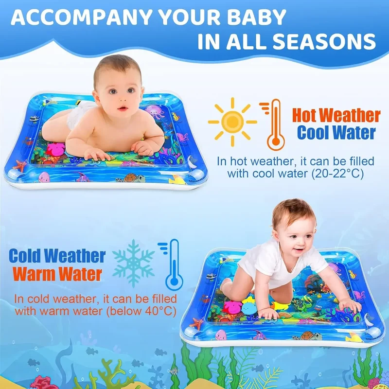 Water Sensory Play Mat Thickened Inflatable Water Mat For Cat And Dog Pet Playmat With Fish Sea Ocean Theme Sensory Toy Water