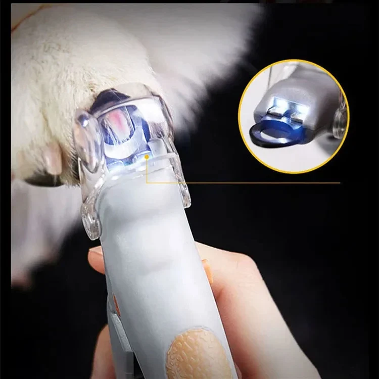 Professional Pet Nail Clipper With LED Light Safety Guard Cat Dog Toenail Scissors Trimmer Grooming Tool For Small Pets