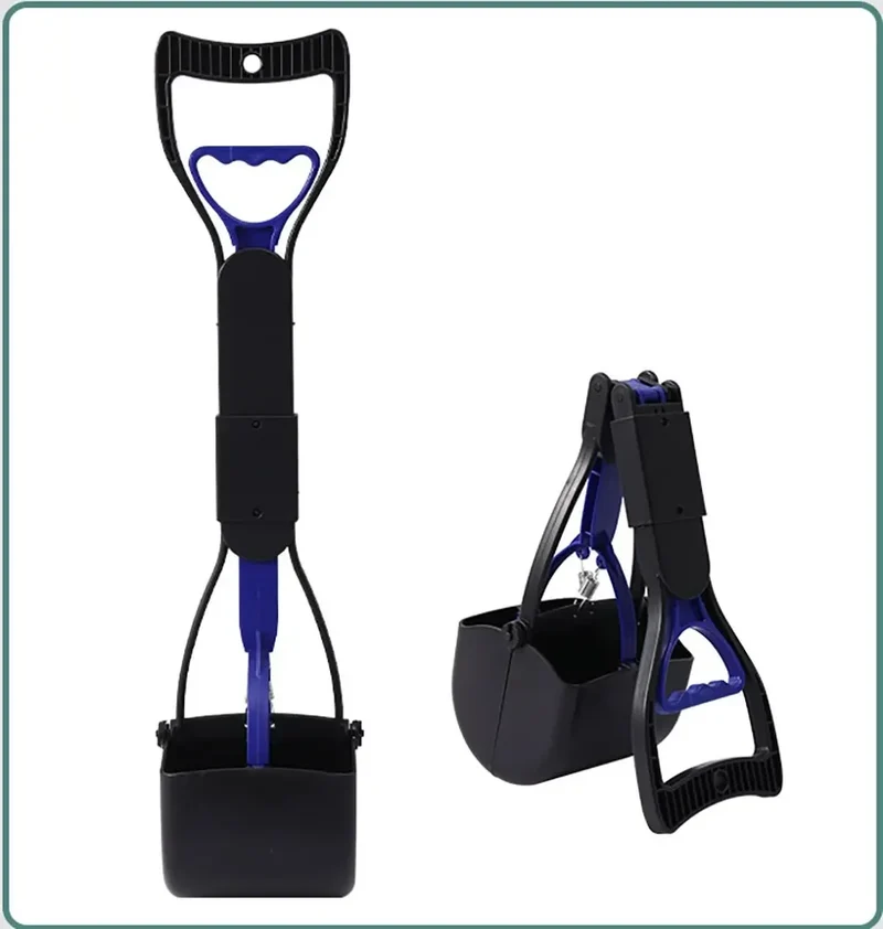 Dog Pooper Scooper Pet Long Handle Jaw Poop Scoop Picker Excrement Collector Clean Tools Outdoor Foldable Animal Feces Cleaner