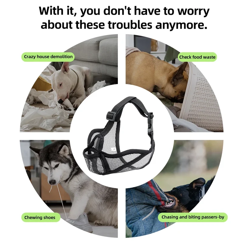 Summer French Bulldog Short Nosed Adjust Pet Muzzle for Dogs Face Shield Pug Mascotas Accessories Prevent Accidental Ingestion