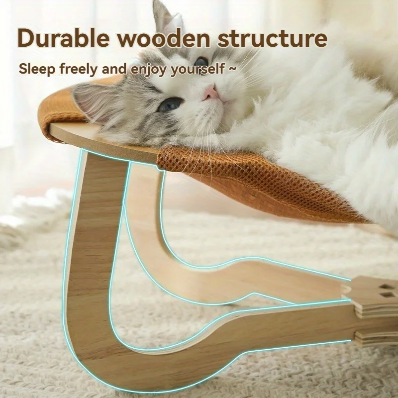 Summer Ice Cooling Pet Bed - Gel-Infused Removable Mat for Cats & Dogs, Breathable Elevated Hammock Design Stays 15°C Cooler