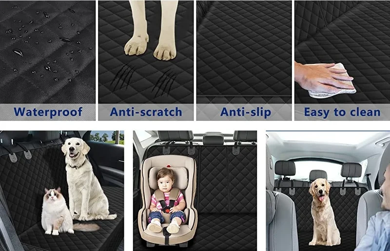 Car Dog Seat Cover for Back Seat Waterproof Auto Rear Pet Seat Protector Mat Nonslip Universal Safety Carrier For Outing Dogs