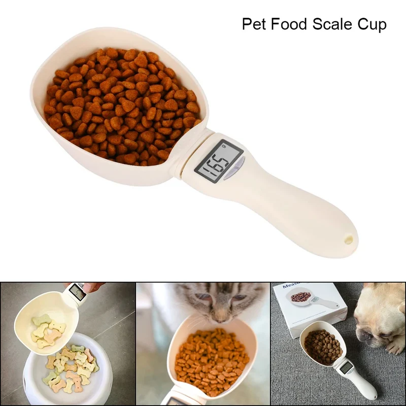 Pet Food Measuring Scoop Food Scale Electronic Dog Cat Feeding Bowl Detachable Measuring Tool Digital Display Weighting Spoon