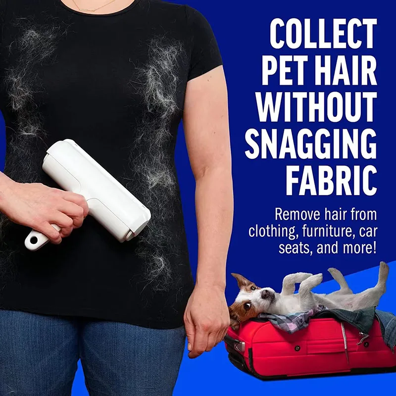 Pet Hair Remover Roller Removing Dog Cat Self Cleaning Lint Pet Hair Remover Pet Hair Remov Cleaning One Hand Operate