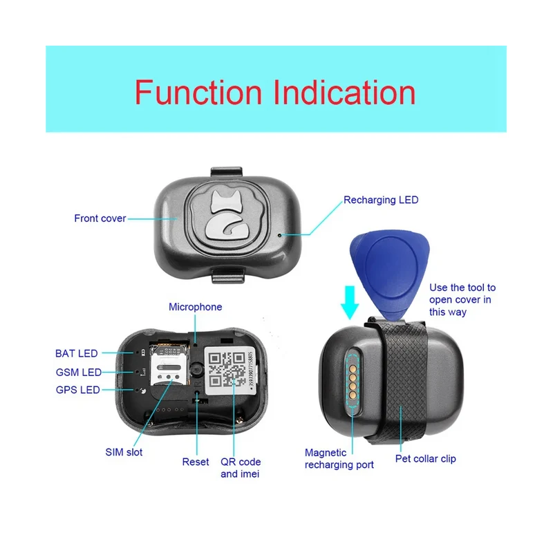 4G Gps Tracker for Dog Locator Waterproof Anti-Lost Device Smart Phone Object Finder Small Alarm Pet Anti-Theft