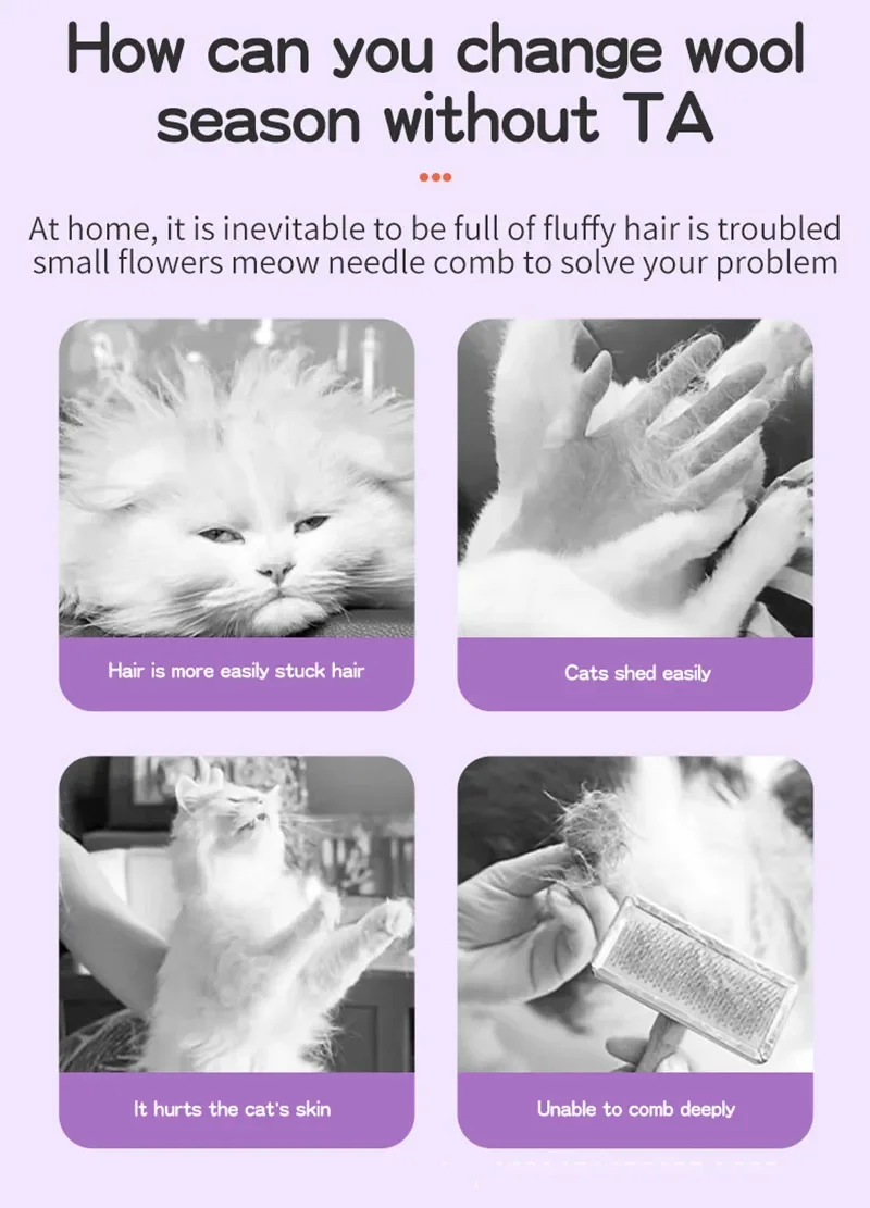 Steamed dog brush with essential oil Electric Spray Cat Hair Brush 3 in1 Dog Steamer Brush for Massage Pet Grooming Removing