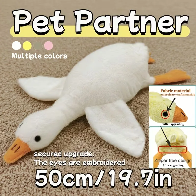 50cm Soft Colorful Duck Plush Toy for Cats Dogs Relax Pet Companion Anxiety-Relieving Dog Buddy Energy Release Gift for Pets