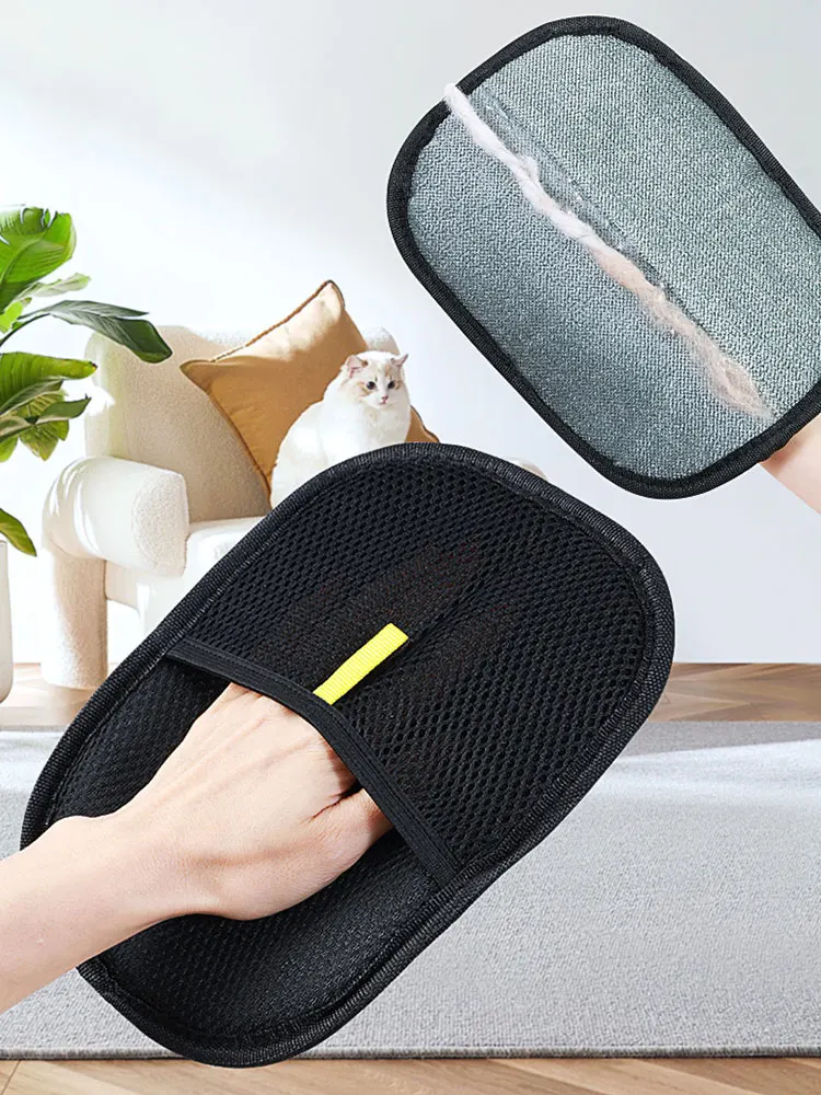 Pet Grooming Gloves Hair Remover Brush Pet Hair Remover Gloves for Dog Cat Rabbit with Long/Short/Curly Hair