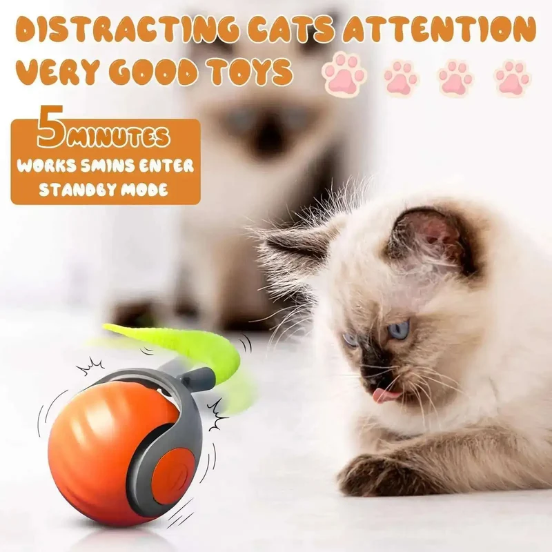 Speedy Tail 2.0 Smart Interactive Cat Toy Automatic Moving Balls for Cats And Dogs Touch Motion Rolling Toy Ball for Pet Gift.
