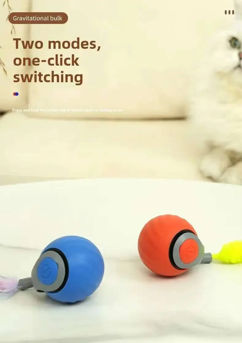 Speedy Tail 2.0 Smart Interactive Cat Toy Automatic Moving Balls for Cats And Dogs Touch Motion Rolling Toy Ball for Pet Gift.