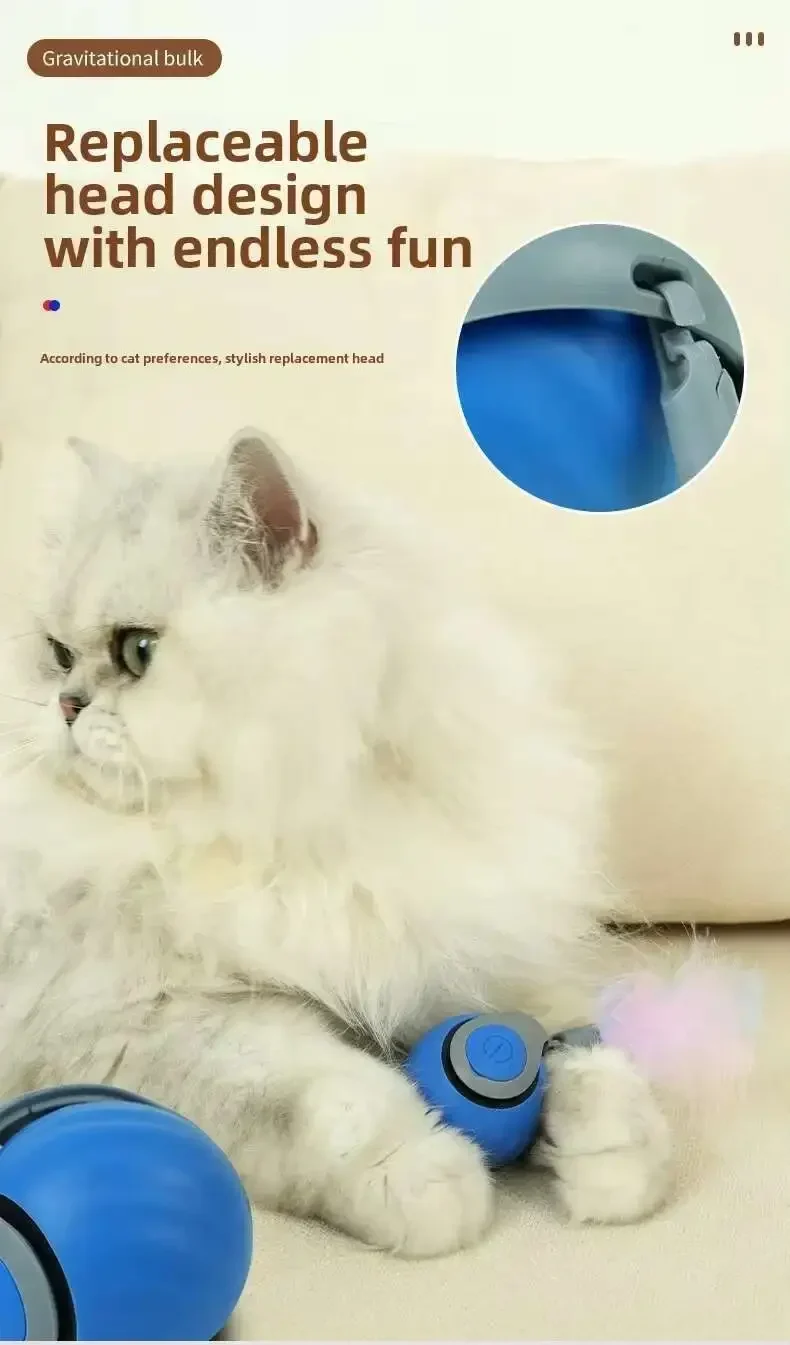 Speedy Tail 2.0 Smart Interactive Cat Toy Automatic Moving Balls for Cats And Dogs Touch Motion Rolling Toy Ball for Pet Gift.