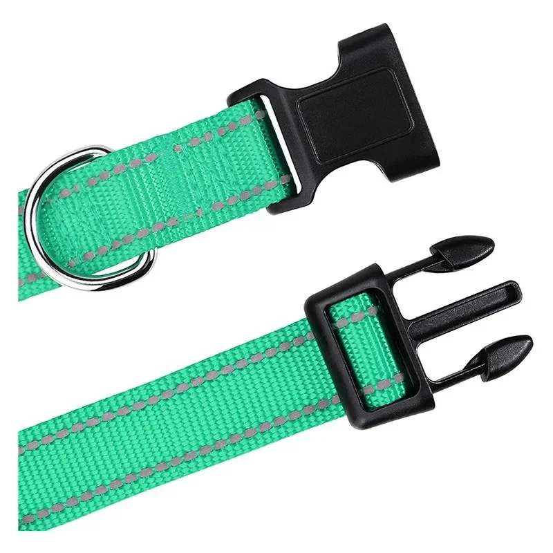 Reflective Dog Collar Strap with Adjustable Safety Nylon Pet Collar Pet Traction Rope Suitable for Small and Medium-Sized Pets