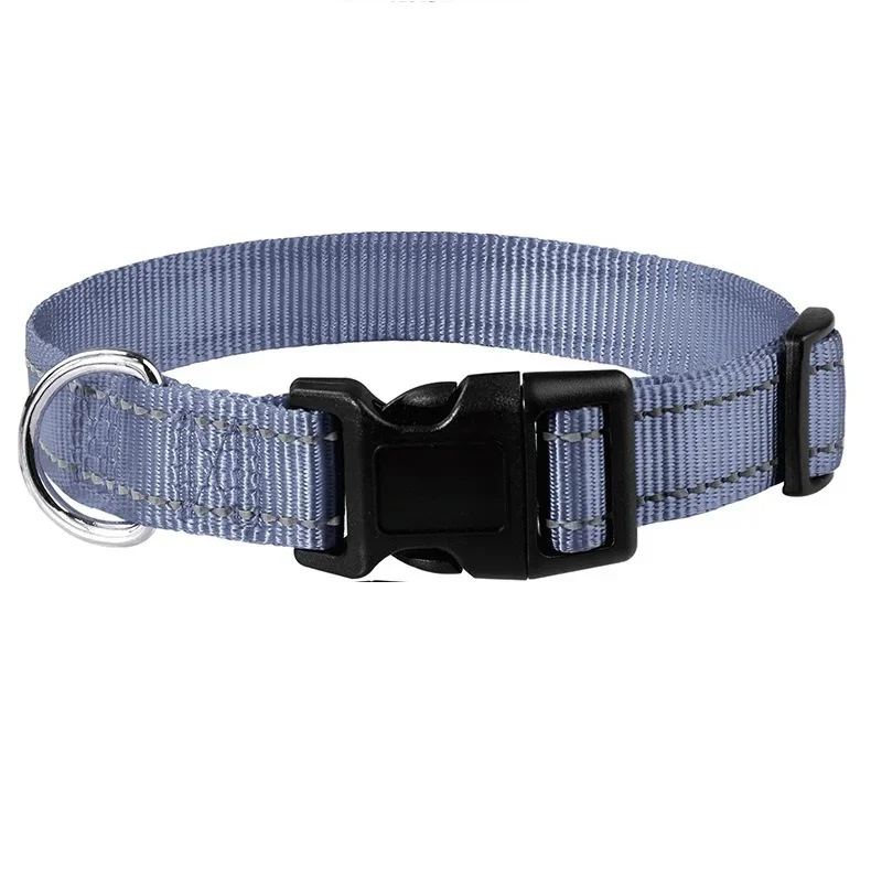 Reflective Dog Collar Strap with Adjustable Safety Nylon Pet Collar Pet Traction Rope Suitable for Small and Medium-Sized Pets