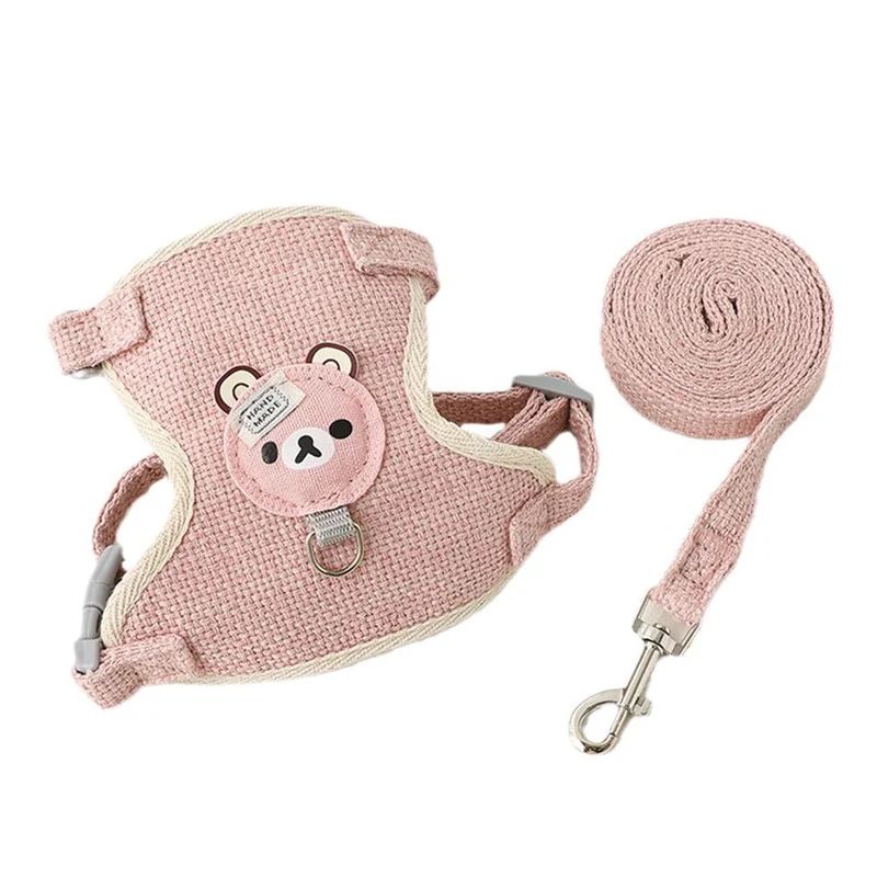 Cat Dog Harness with Lead Leash Adjustable Vest Mesh Breathable Adjustable Chest Harness Outdoor Walking Cat Pet Supplies