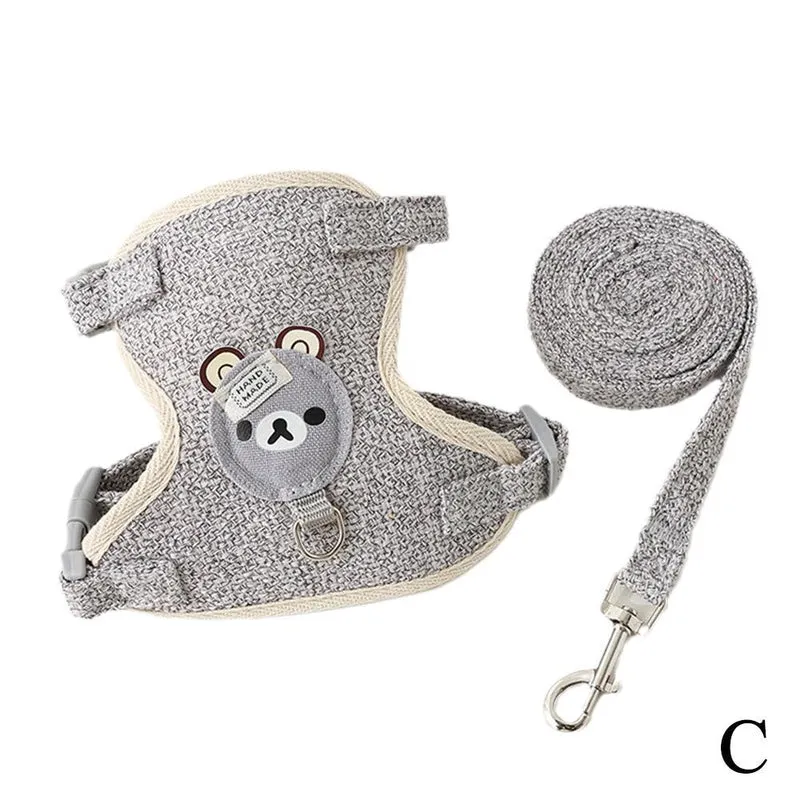 Cat Dog Harness with Lead Leash Adjustable Vest Mesh Breathable Adjustable Chest Harness Outdoor Walking Cat Pet Supplies