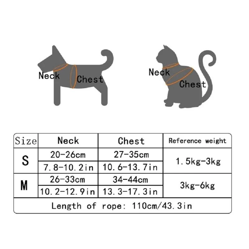 Cat Dog Harness with Lead Leash Adjustable Vest Mesh Breathable Adjustable Chest Harness Outdoor Walking Cat Pet Supplies