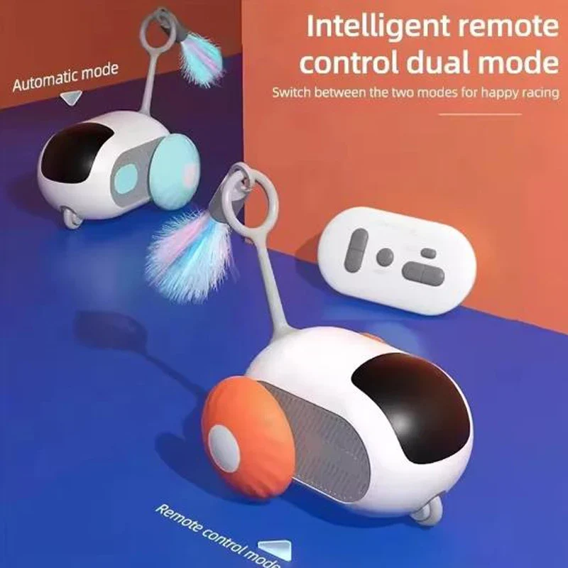 Intelligent Sports Car Remote Control Electric Cat Toys Entertainment Fun Pet Mice Interactive Feathers Cat Sticks Pet Toy