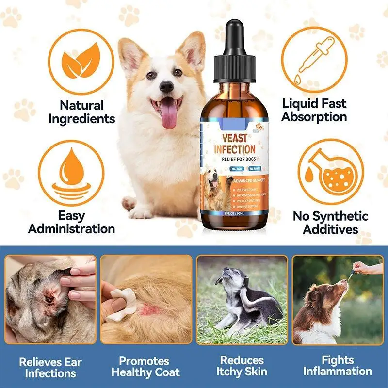 60ML 3Kinds Dog Pet Drops Gentle Care Supplement To Maintain Healthy Coat and Skin for Dogs Herbal Drops PET CARE