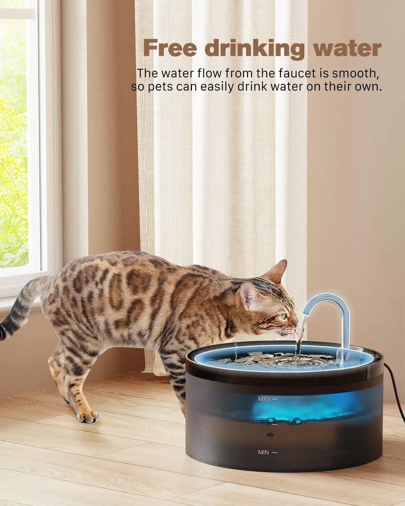Pet Water Fountain Auto Filter Set Automatic Sensing Cat Drinker 2.1L Recirculate Filtring Drinking for Cat Dog Water Dispenser