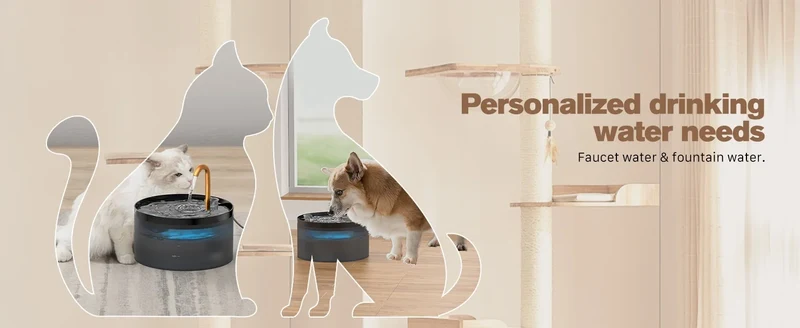 Pet Water Fountain Auto Filter Set Automatic Sensing Cat Drinker 2.1L Recirculate Filtring Drinking for Cat Dog Water Dispenser
