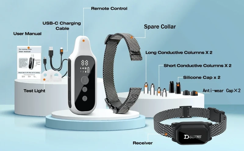 800m Digital Dog Training Collar Waterproof Rechargeable Remote Control Pet with LCD Display for All Size Shock Vibration Sound