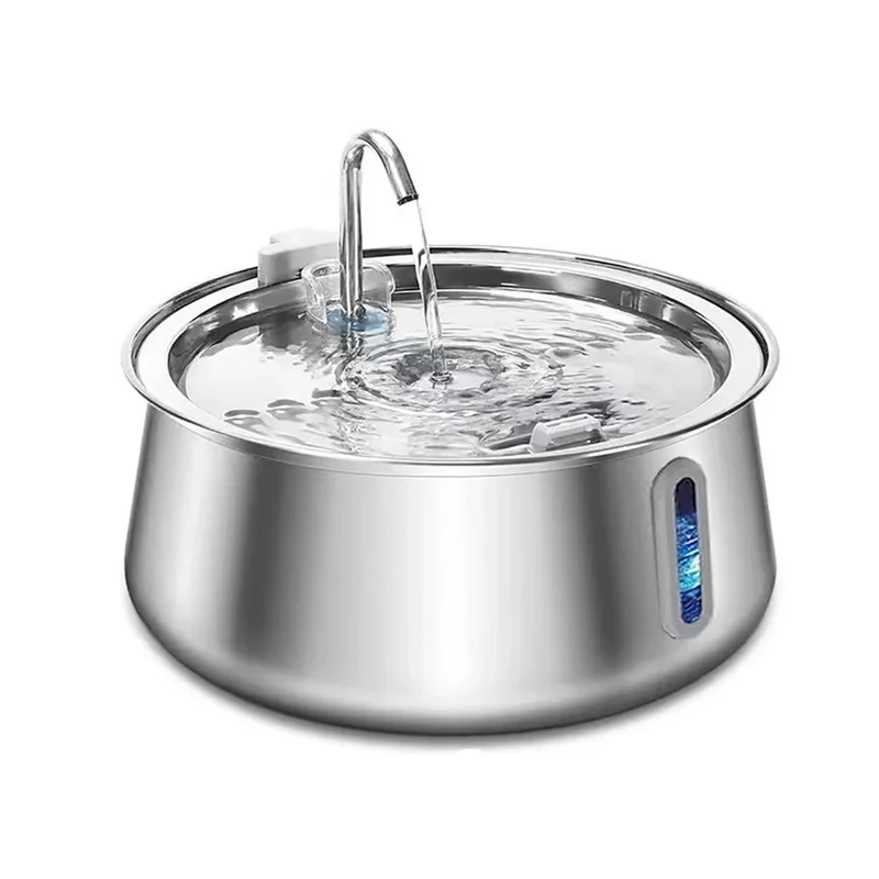 Cat Fountain Stainless Steel Pet Water Feeder 4L Large Capacity Automatic Pet Water Dispenser Multi-layer Filtration Water Bowl