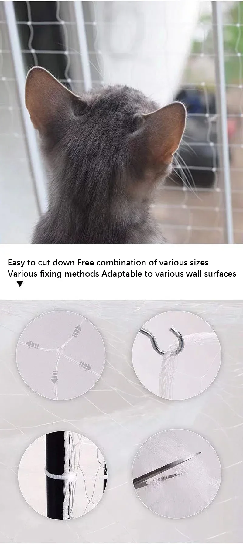 New Pet Protective Cover Cat Dog Net Plastic Nylon Steel Wire Grid Garden Balcony Safety Fall Prevention Netting Pet Products