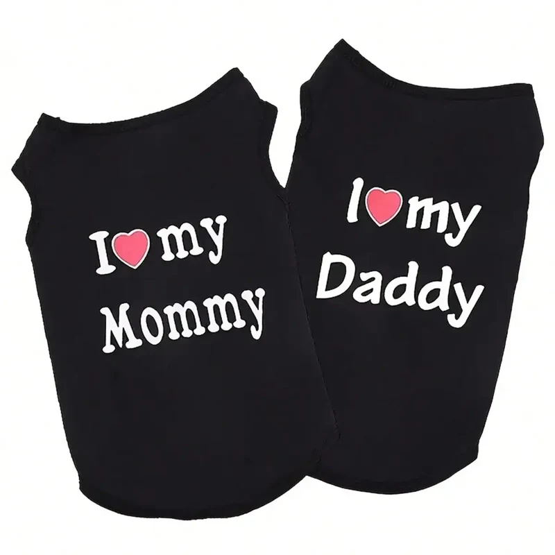 Dog Vest, "I Love My Daddy" Puppy T-Shirt, Summer Sleeveless Vest, Pet Clothing