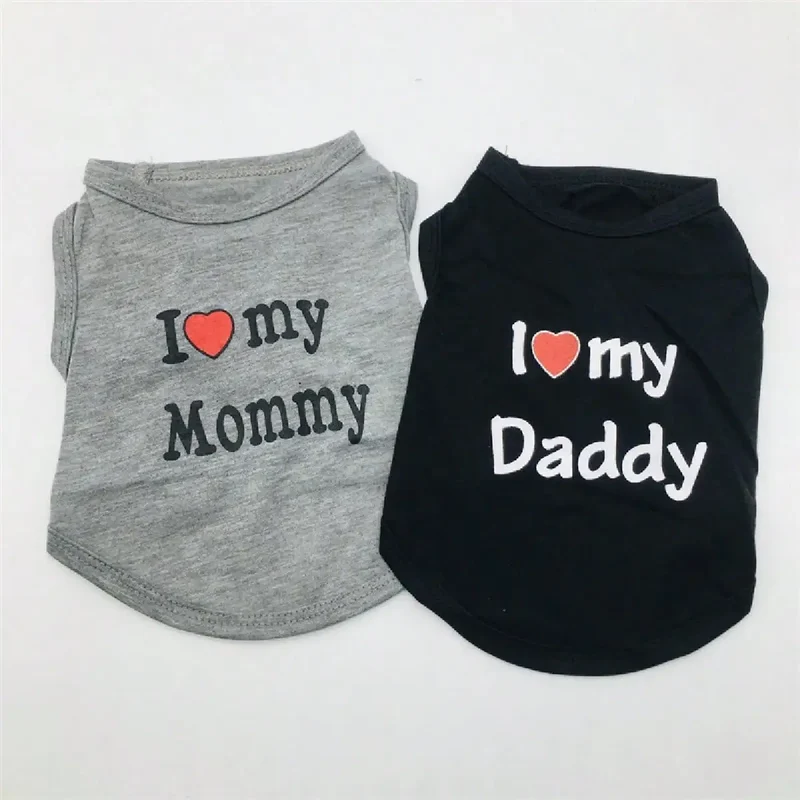 Dog Vest, "I Love My Daddy" Puppy T-Shirt, Summer Sleeveless Vest, Pet Clothing